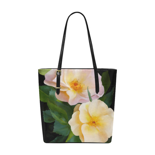 2 Wild Roses floral watercolor Euramerican Tote Bag/Small (Model 1655)