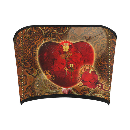 Steampunk, valentines heart with gears Bandeau Top