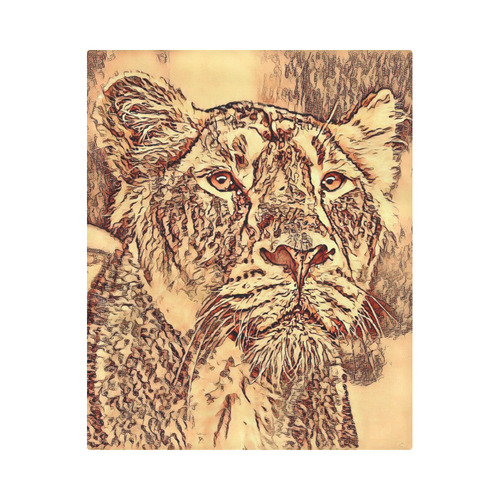 Animal ArtStudio Amazing Lion by JamColors 2 Duvet Cover 86"x70" ( All-over-print)