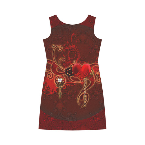 Wonderful steampunk design with heart Round Collar Dress (D22)