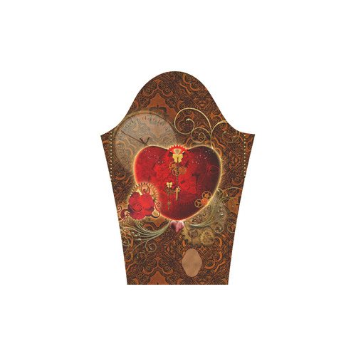 Steampunk, valentines heart with gears Round Collar Dress (D22)