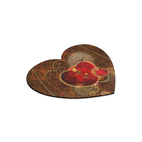 Steampunk, valentines heart with gears Heart-shaped Mousepad