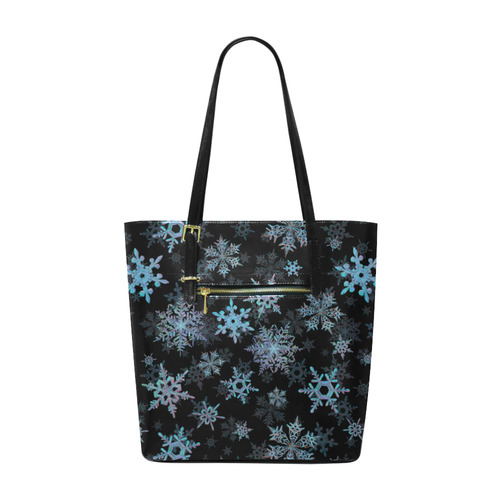 Snowflakes, Blue snow, Christmas Euramerican Tote Bag/Small (Model 1655)