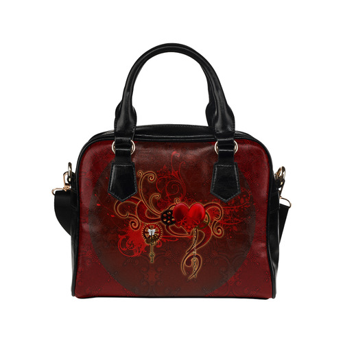 Wonderful steampunk design with heart Shoulder Handbag (Model 1634)