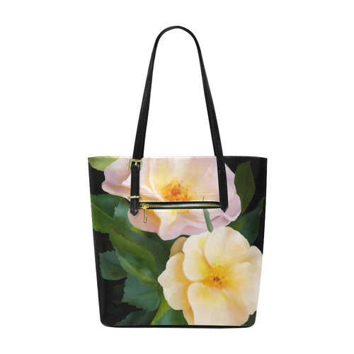 2 Wild Roses floral watercolor Euramerican Tote Bag/Small (Model 1655)