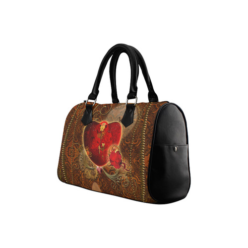 Steampunk, valentines heart with gears Boston Handbag (Model 1621)