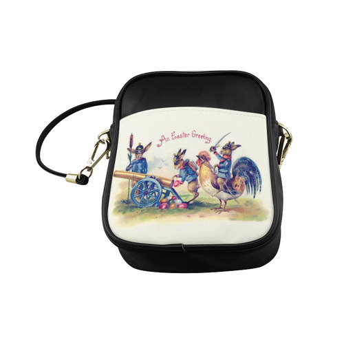 Easter Bunny War Funny Vintage Sling Bag (Model 1627)