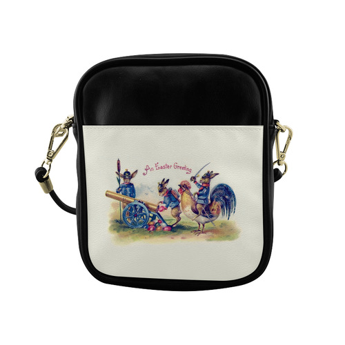 Easter Bunny War Funny Vintage Sling Bag (Model 1627)