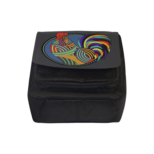 Geometric Art Colorful Rooster Button Crossbody Nylon Bags (Model 1633)