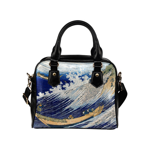 Hokusai Ocean Waves Japanese Fine Ukiyo-e Shoulder Handbag (Model 1634) | ID: D1211041