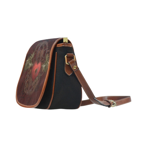 Fantastic Steampunk Heart Love Saddle Bag/Small (Model 1649)(Flap Customization)