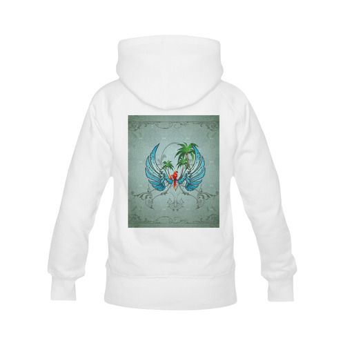 cute parrot with wings and palm Men's Classic Hoodie (Remake) (Model H10)