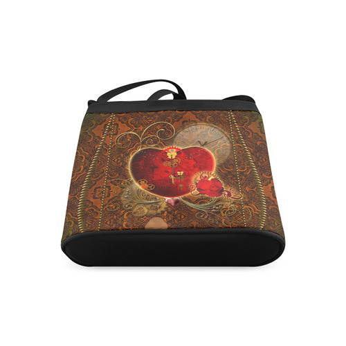 Steampunk, valentines heart with gears Crossbody Bags (Model 1613)