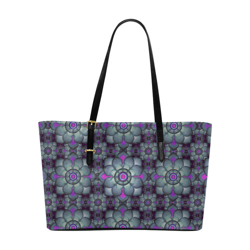 Hot Pink, teal pattern Euramerican Tote Bag/Large (Model 1656)