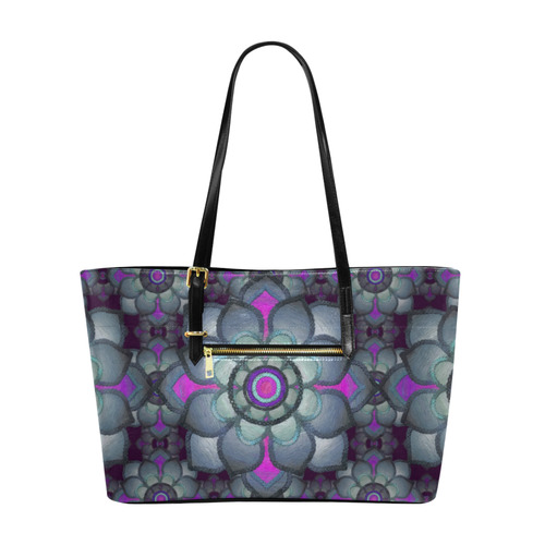 Hot Pink and teal pattern Euramerican Tote Bag/Large (Model 1656)