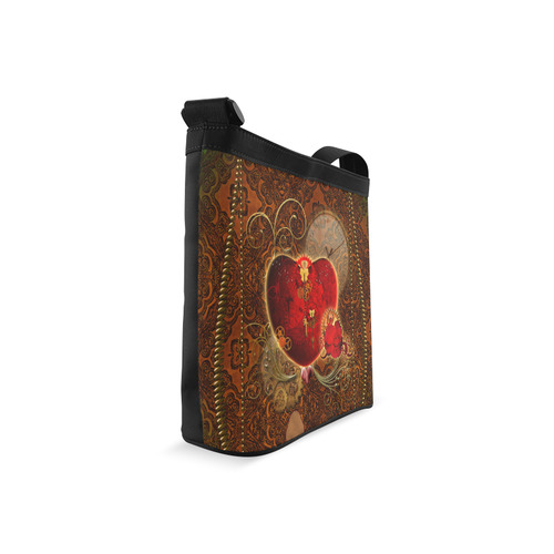 Steampunk, valentines heart with gears Crossbody Bags (Model 1613)