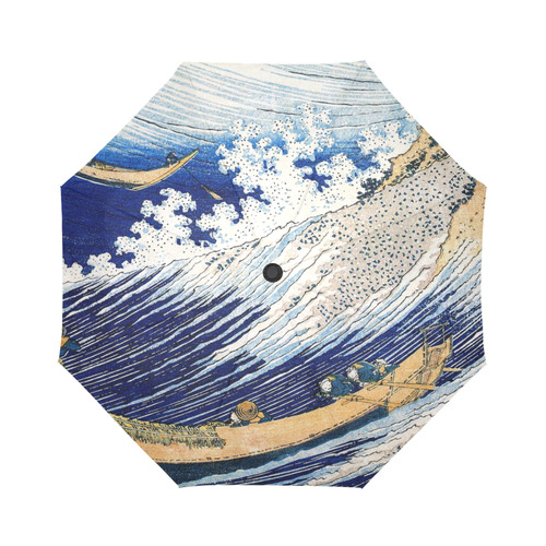 Hokusai Ocean Waves Japanese Fine Ukiyo-e Auto-Foldable Umbrella (Model U04)