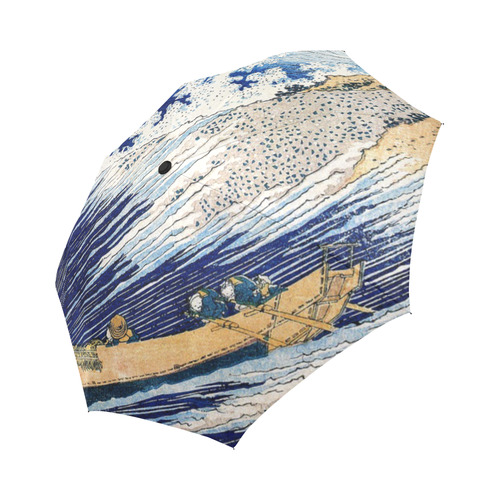 Hokusai Ocean Waves Japanese Fine Ukiyo-e Auto-Foldable Umbrella (Model U04)