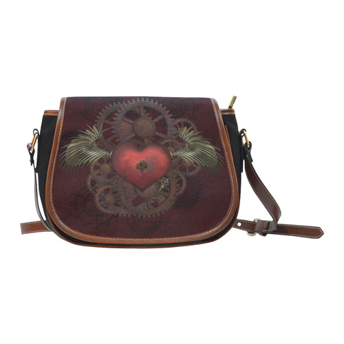 Fantastic Steampunk Heart Love Saddle Bag/Small (Model 1649)(Flap Customization)