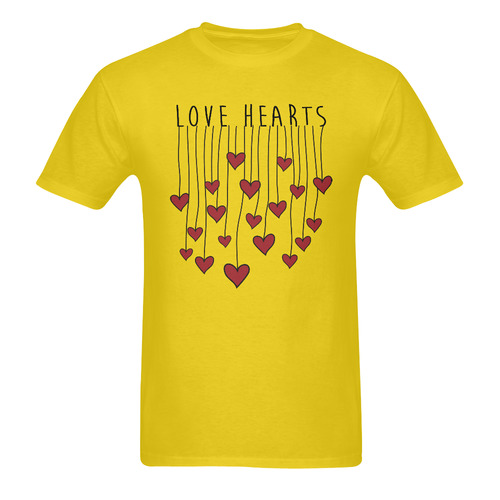 Words LOVE HEARTS Waving Garland Curtain Sunny Men's T- shirt (Model T06)