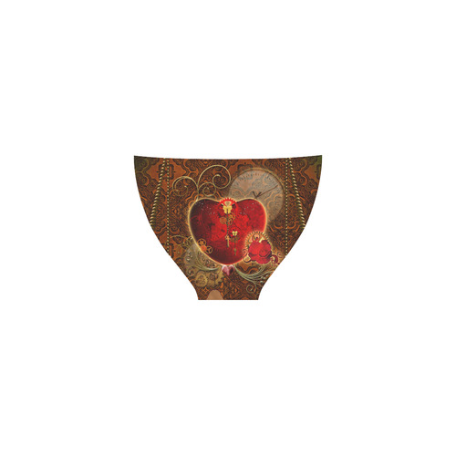 Steampunk, valentines heart with gears Custom Bikini Swimsuit (Model S01)