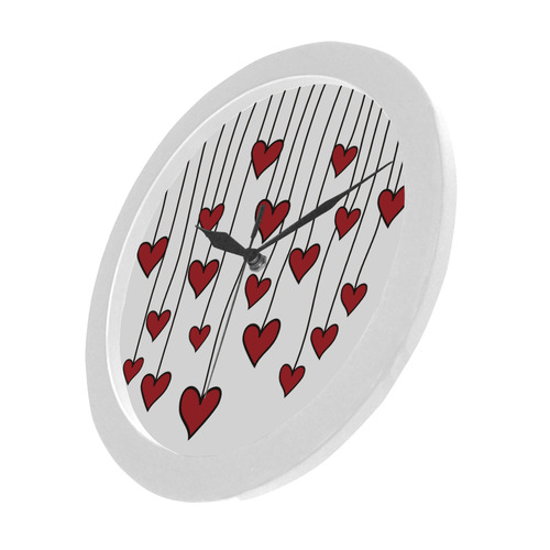 Waving Love Heart Garland Curtain Circular Plastic Wall clock