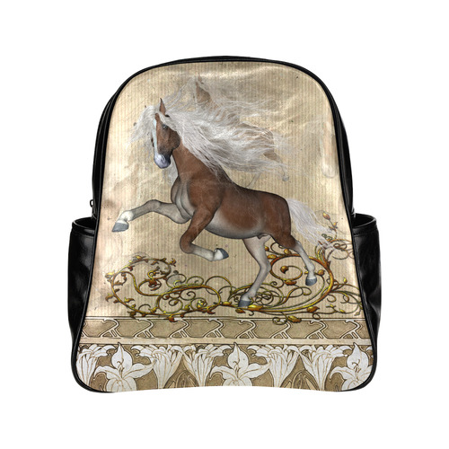 Wonderful wild horse Multi-Pockets Backpack (Model 1636)