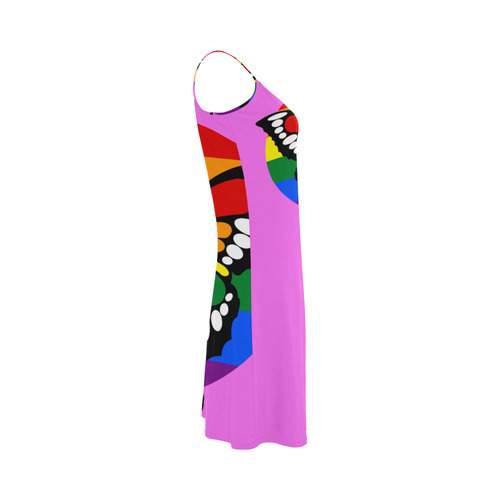 Dot Rainbow Flag Stripes Butterfly Silhouette Alcestis Slip Dress (Model D05)