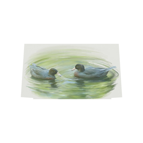 Blue Ducks in Pond, watercolor birds Euramerican Tote Bag/Large (Model 1656)