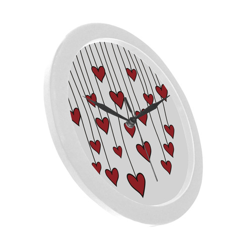 Waving Love Heart Garland Curtain Circular Plastic Wall clock