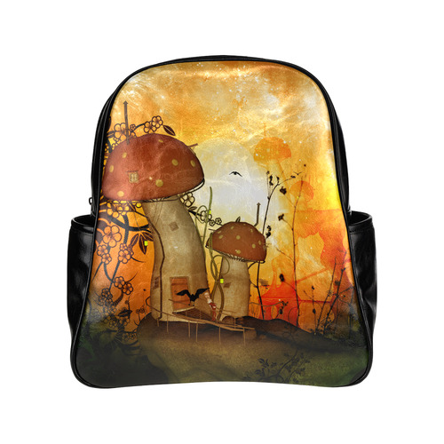 The mushroom house Multi-Pockets Backpack (Model 1636)