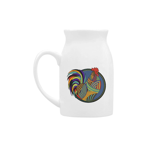Geometric Art Colorful Rooster Button Milk Cup (Large) 450ml