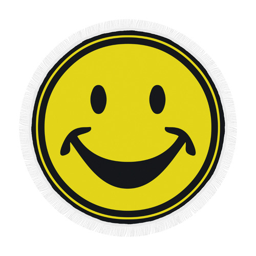 Funny yellow SMILEY for happy people Circular Beach Shawl 59"x 59"