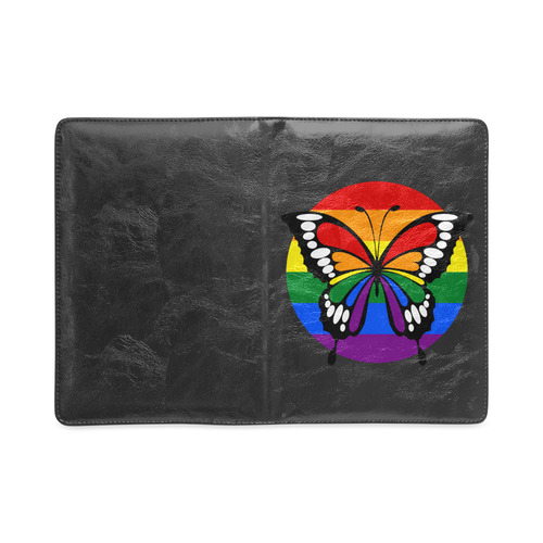 Dot Rainbow Flag Stripes Butterfly Silhouette Custom NoteBook A5