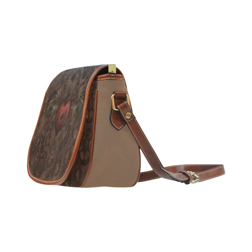 Awesome Steampunk Heart In Vintage Look Saddle Bag/Small (Model 1649) Full Customization