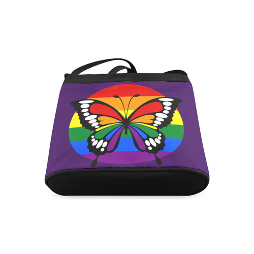 Dot Rainbow Flag Stripes Butterfly Silhouette Crossbody Bags (Model 1613)