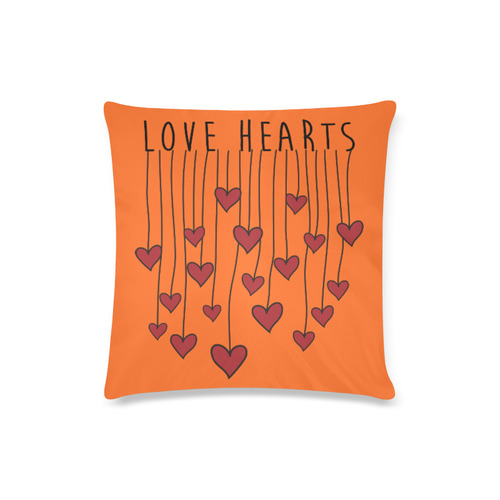 Words LOVE HEARTS Waving Garland Curtain Custom Zippered Pillow Case 16"x16"(Twin Sides)