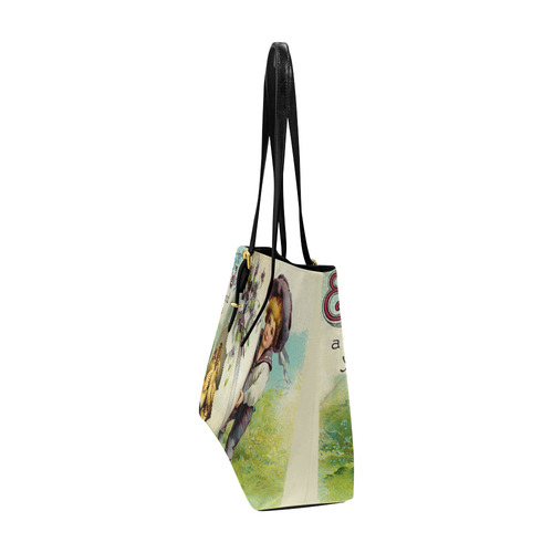 May Easter Joy Attend You Vintage Floral Euramerican Tote Bag/Large (Model 1656)