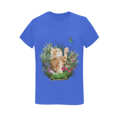 Ginger kitten Women's T-Shirt in USA Size (Two Sides Printing)