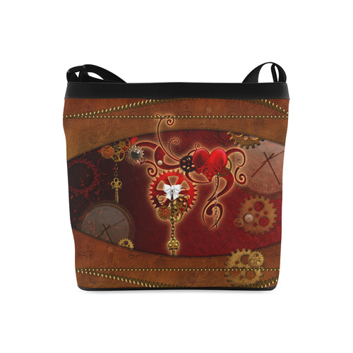 steampunk, hearts, clocks and gears Crossbody Bags (Model 1613)