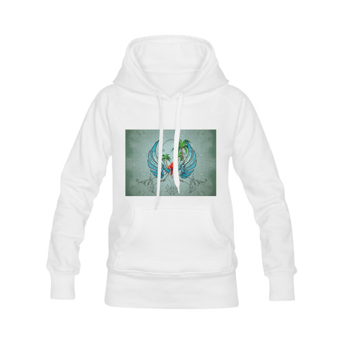 cute parrot with wings and palm Men's Classic Hoodie (Remake) (Model H10)