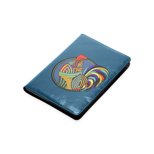 Geometric Art Colorful Rooster Button Custom NoteBook A5