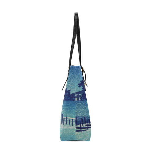 Hiroshige Moonlight Night Japanese Fine Art Euramerican Tote Bag/Small (Model 1655)