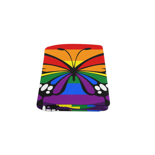 Dot Rainbow Flag Stripes Butterfly Silhouette Blanket 50"x60"