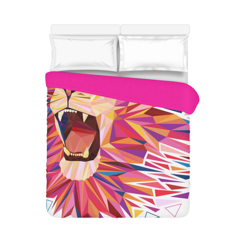 lion roaring polygon triangles Duvet Cover 86"x70" ( All-over-print)