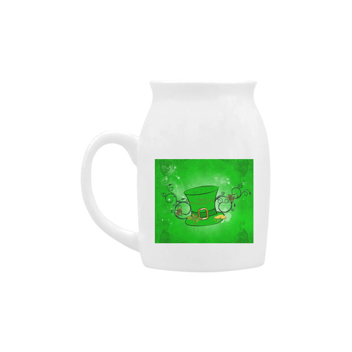 Happy St. Patrick's day, hat and clovers Milk Cup (Small) 300ml