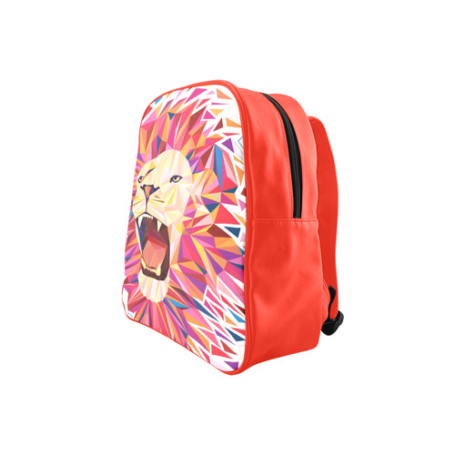 lion roaring polygon triangles School Backpack (Model 1601)(Small)