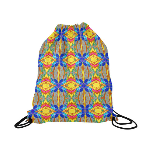 Abstract Colorful Ornament A Large Drawstring Bag Model 1604 (Twin Sides)  16.5"(W) * 19.3"(H)