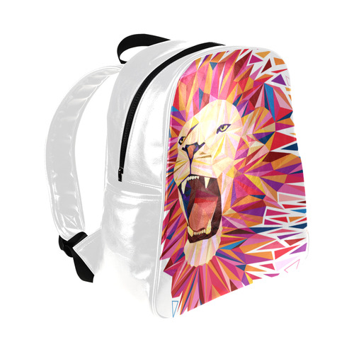 lion roaring polygon triangles Multi-Pockets Backpack (Model 1636)