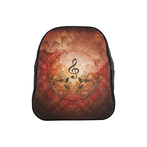 Music, clef on antique design School Backpack (Model 1601)(Small)